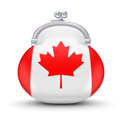 Canadian flag on a wallet.