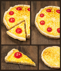 set with a cheese pie