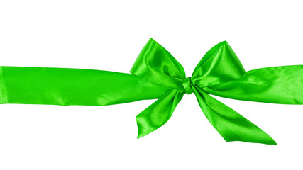 green tied bow from ribbon