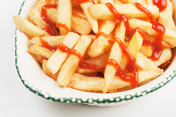French fries with ketchup