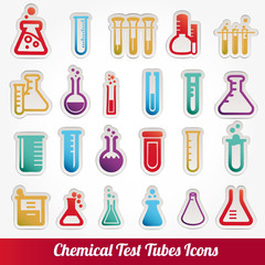 Chemical test tubes icons illustration vector