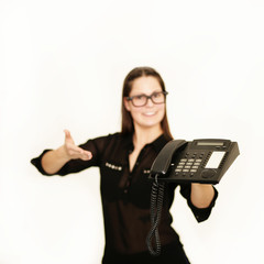 Frau mit Telefon