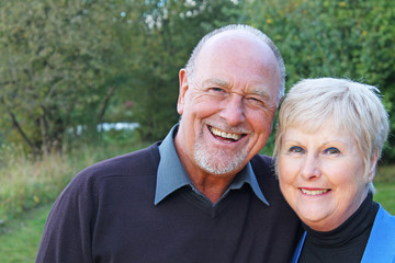 Beautiful senior couple in the park