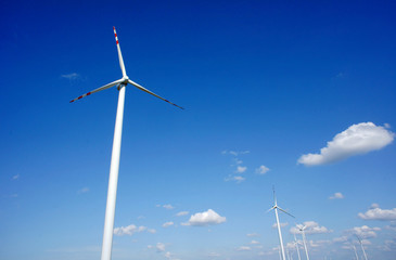 elektrownie wiatrowe na tle nieba © GKor