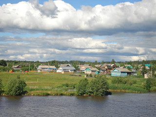 Obraz premium village on the River Volga
