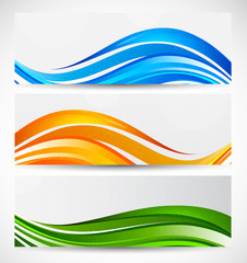 Set of wavy banners