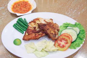 fried chicken indonesian style named ayam kalasan