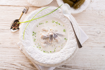 herring with potato and cream