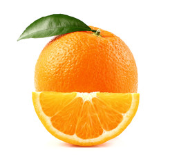 Juicy orange with slice