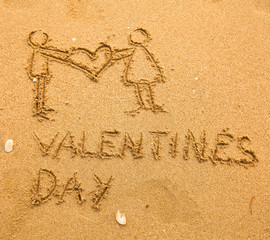 Texture on the sand: Happy Valentine's Day