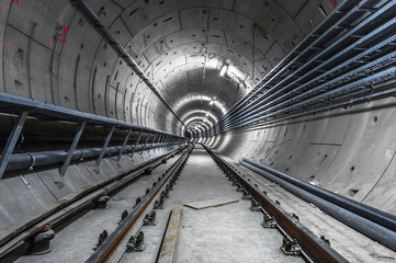 Fototapeta premium Underground facility with a big tunnel