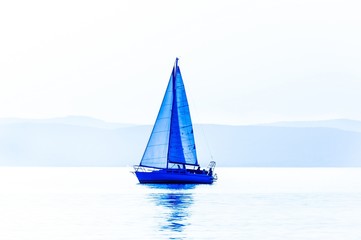 Sailing boats with a beautiful sunset