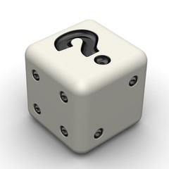 Игральная кость с символом вопроса