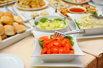 Salads on table