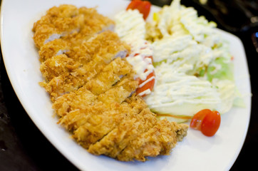 Japanese breaded deep fried pork cutlet