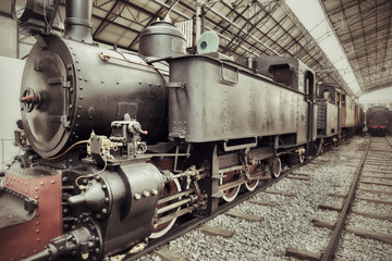 Fototapeta na wymiar vintage, pociąg parowy