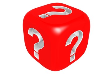 Dice with question mark