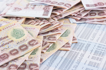 Banknotes of 1000 Thai Baht