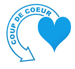 coup de coeur sur symbole bleu