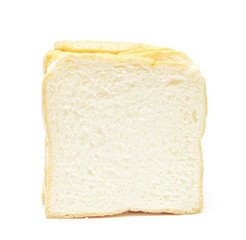 sliced bread on white background
