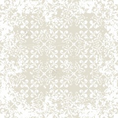 Aged vintage background with floral ornament elements.