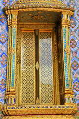 Thai style temple windows.