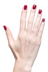 hands with red manicure