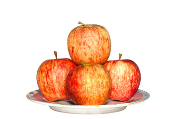 Isolated of apple on plate isolated