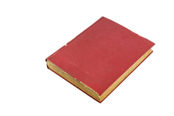 Old red book isolated on white background