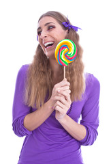 Lollipop Girl mit Lolli