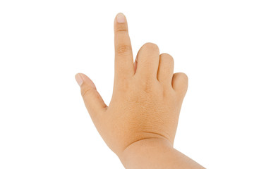 hand touching screen