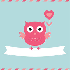 Cute owl Valentine's Day card