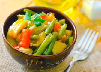 Fresh vegetable stew in the bowl