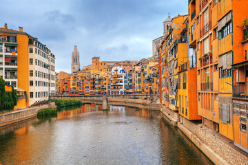 Naklejka premium Jewish quarter in Girona. Spain.