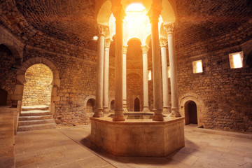 ancient roman bath in the Spanish city of Girona.
