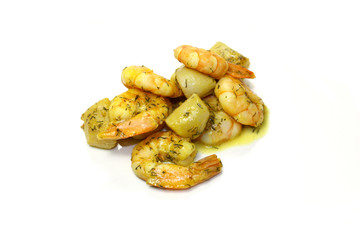 crevettes et saint-jacques