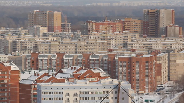 Panorama of a typical city (Ufa, Russia) 