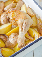 fried poato with chicken