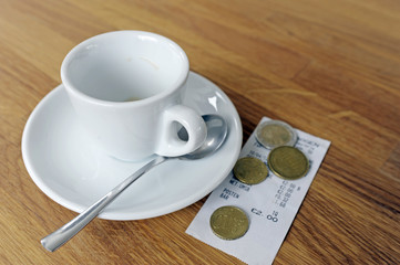 Espresso und Trinkgeld