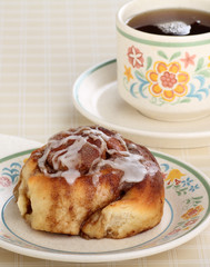 Cinnamon Roll and cup of Coffee