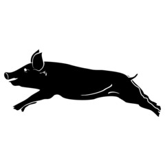 Pig symbol black - vector illustration
