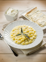 homemade gnoochi with gorgonzola