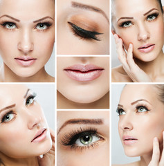 collage of a beautiful woman