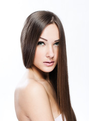 Fototapeta premium Beautiful Woman with Healthy Long Hair