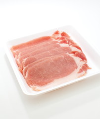Several pieces of fresh pork
