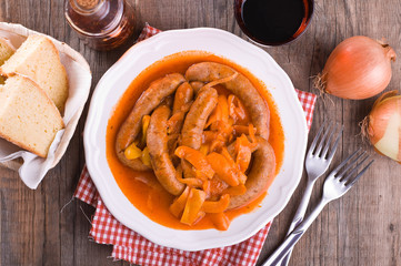 Sausage and peppers.