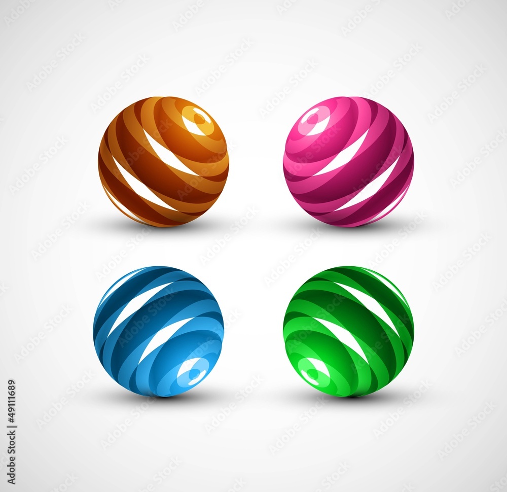 Canvas Prints abstract collection of spheres circle colorful stripes vector