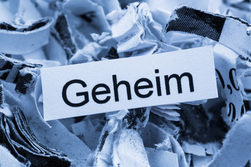 Papierschnitzel Stichwort Geheim