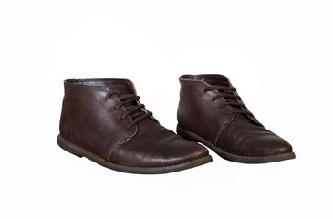 Chaussures en cuir marron