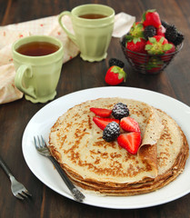 Crepes with fresh berries